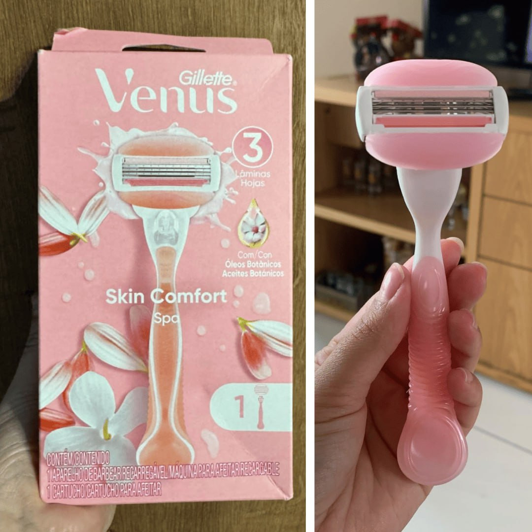 Gillette Venus Skin Comfort Spa Aparelho de Depilação Recarregável com Barras Umectantes e Óleos Botânicos, 1 Ud na Amazon