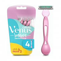 Gillette Venus Suave Sensitive Aparelho De Depilação Feminina Descartável Com SkinElixir, Ideal Para Pele Sensível, 4 Uds na Amazon