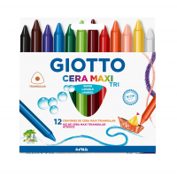 GIOTTO Cera Maxi Tri, Giz De Cera Maxi Triangular Em Estojo, 12 Cores na Amazon