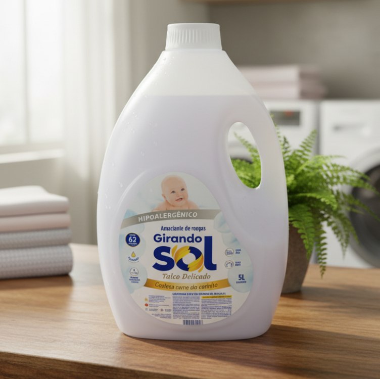 Girando Sol Amaciante Tradicional Hipoalergênico Talco Delicado 5L na Amazon