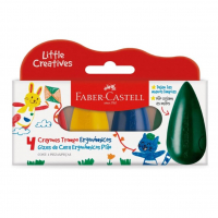 Giz De Cera Little Creatives, Faber-Castell, Pião, Grosso, Infantil, Pré-escola, 4 Cores na Amazon