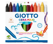 Giz de Cera Maxi Triangular em Estojo, 12 Cores Giotto na Amazon