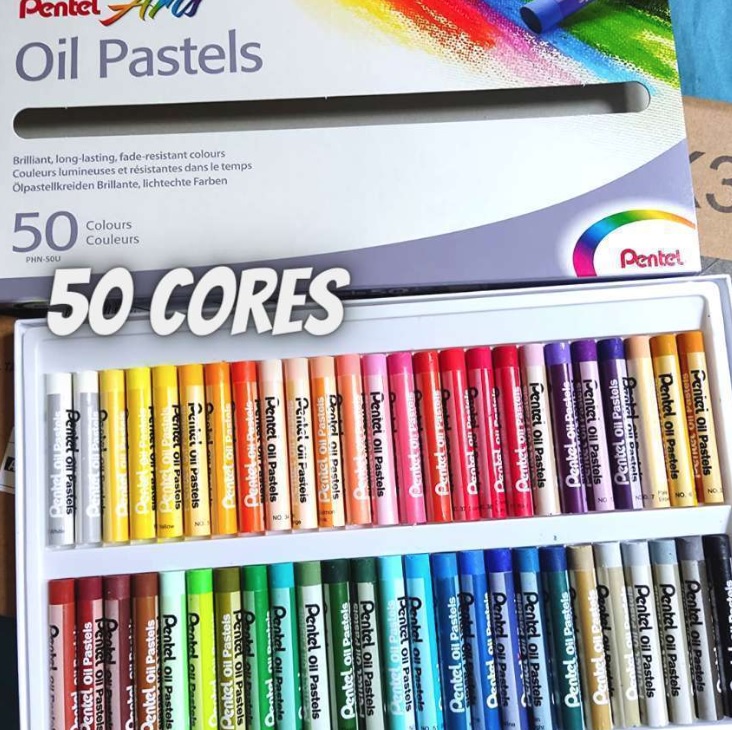 Giz Pastel Oleoso Pentel Para Desenhar Com 50 Cores, Pentel, 50 Cores na Amazon