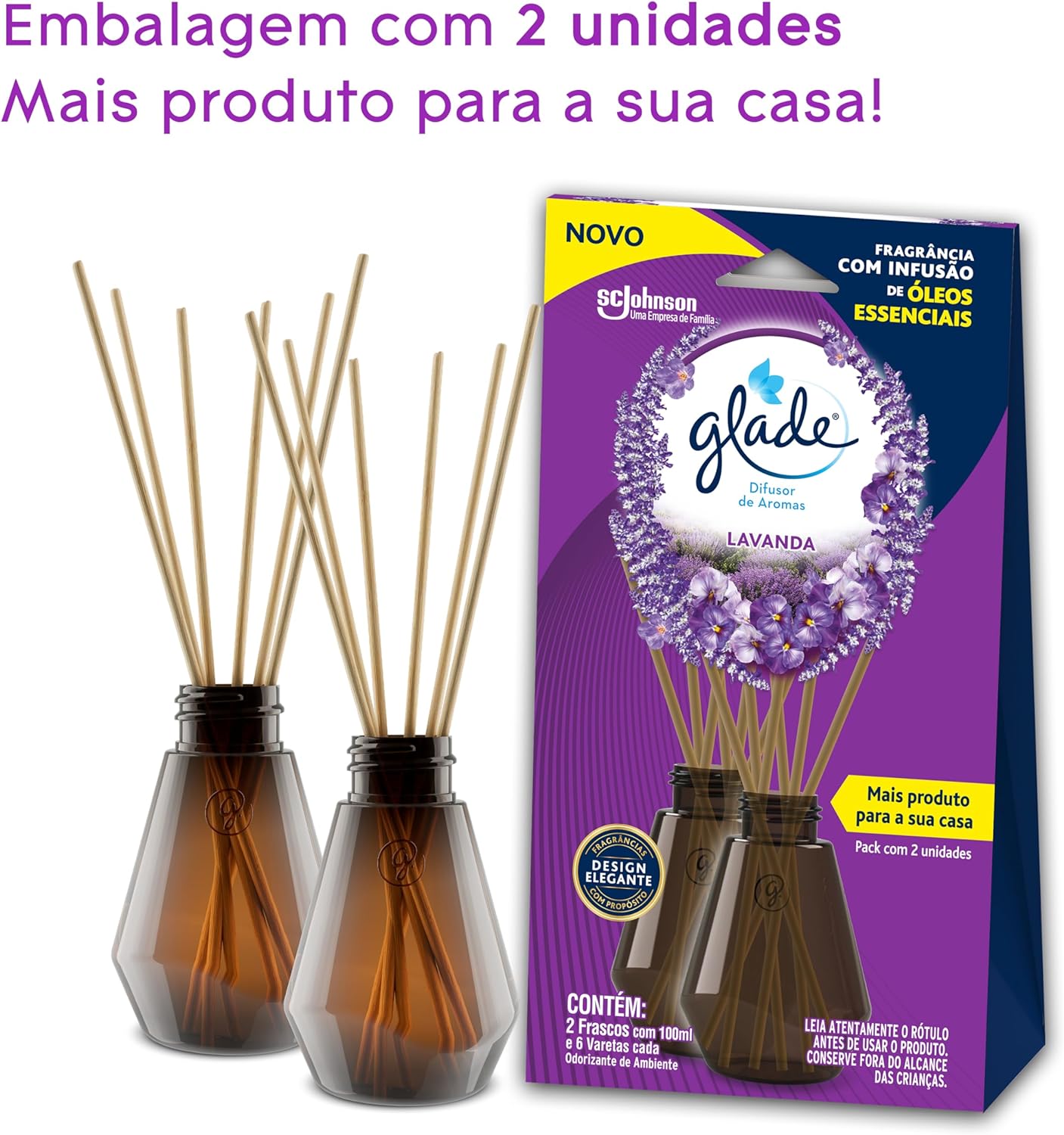 Glade Aromatizador de Ambiente Difusor Lavanda 100ml com 2 unidades na Amazon