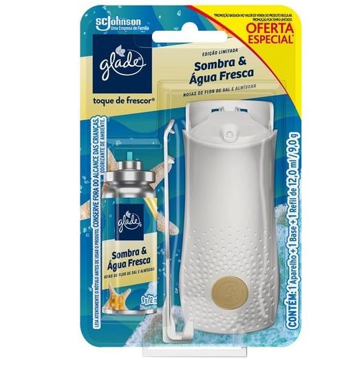 Glade Aromatizador de Ambiente Toque de Frescor Aparelho + Refil Sombra e Agua Fresca 12ml na Amazon