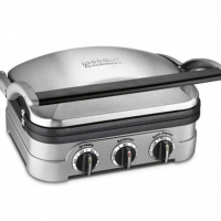 Grill E Chapa Elétrica Cuisinart Griddler GR-4NCBR 1500W 127V Aço Escovado na Girafa