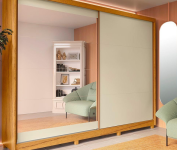 Guarda Roupa Casal 2 Portas de Correr Espelho Apolo Gelius Móveis Naturale/off White na Amazon