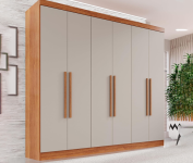 Guarda-roupa Casal 6 Portas 2 Gavetas França Cinamomo/Off-White na Amazon
