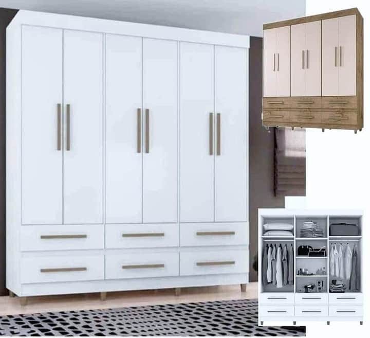 Guarda-roupa Casal 6 Portas 6 Gavetas Araplac – Maia na Magazine Luiza