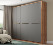 Guarda Roupa Casal 6 Portas Belmont Carraro Freijó/Titânio na Amazon