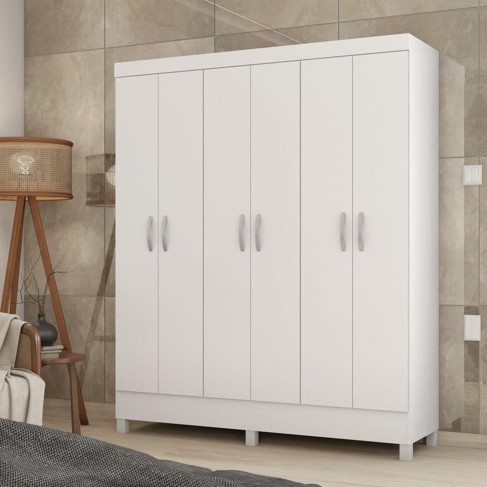 Guarda Roupa Casal 6 Portas Falco Yescasa Branco na Casas Bahia