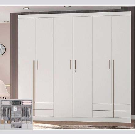 Guarda-roupa Casal 6 Portas – 4 Gavetas Kappesberg Aspen na Magazine Luiza