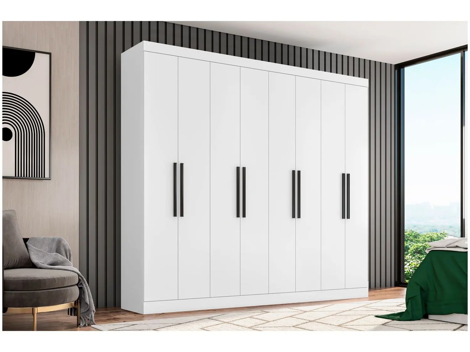 Guarda-roupa Casal 8 Portas 4 Gavetas Araplac – Porto na Amazon