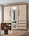 Guarda-roupa Casal com Espelho 3 Portas 6 Gavetas Araplac Maiami na Magazine Luiza