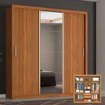 Guarda-roupa Casal com Espelho 3 Portas de Correr 2 Gavetas Demóbile Residence Flex na Magazine Luiza