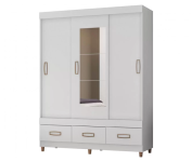 Guarda-roupa Casal com Espelho 3 Portas – de Correr 3 Gavetas Araplac E20033 na Magazine Luiza