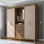 Guarda-roupa Casal com Espelho 4 Portas 4 Gavetas – Araplac Pequim na Magazine Luiza