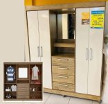 Guarda-roupa Casal com Espelho 4 Portas 4 Gavetas – Araplac Pequim na Magazine Luiza