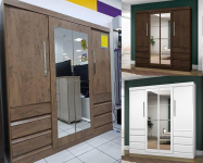Guarda-roupa Casal com Espelho 4 Portas 6 Gavetas Araplac Atraente Sofia na Magazine Luiza