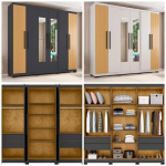 Guarda-roupa Casal com Espelho 6 Portas 4 Gavetas Araplac Braga na Magazine Luiza