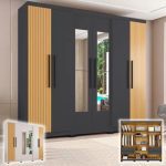 Guarda-roupa Casal com Espelho 6 Portas 4 Gavetas Araplac Braga na Magazine Luiza