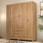Guarda-Roupa Casal Flash Ii 6 Portas 2 Gavetas Amêndola Touch – Demóbile – Marrom na Casas Bahia