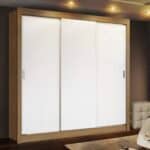 Guarda Roupa Casal Madesa Mônaco 3 Portas de Correr – Rustic/Branco na Amazon
