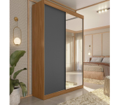 Guarda-roupa Solteiro 2 Portas de Correr 2 Gavetas e Espelho Peônia na Amazon