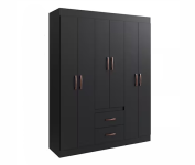 Guarda Roupa Solteiro 6 Portas 2 Gavetas Sidney Doripel – Preto na Casas Bahia