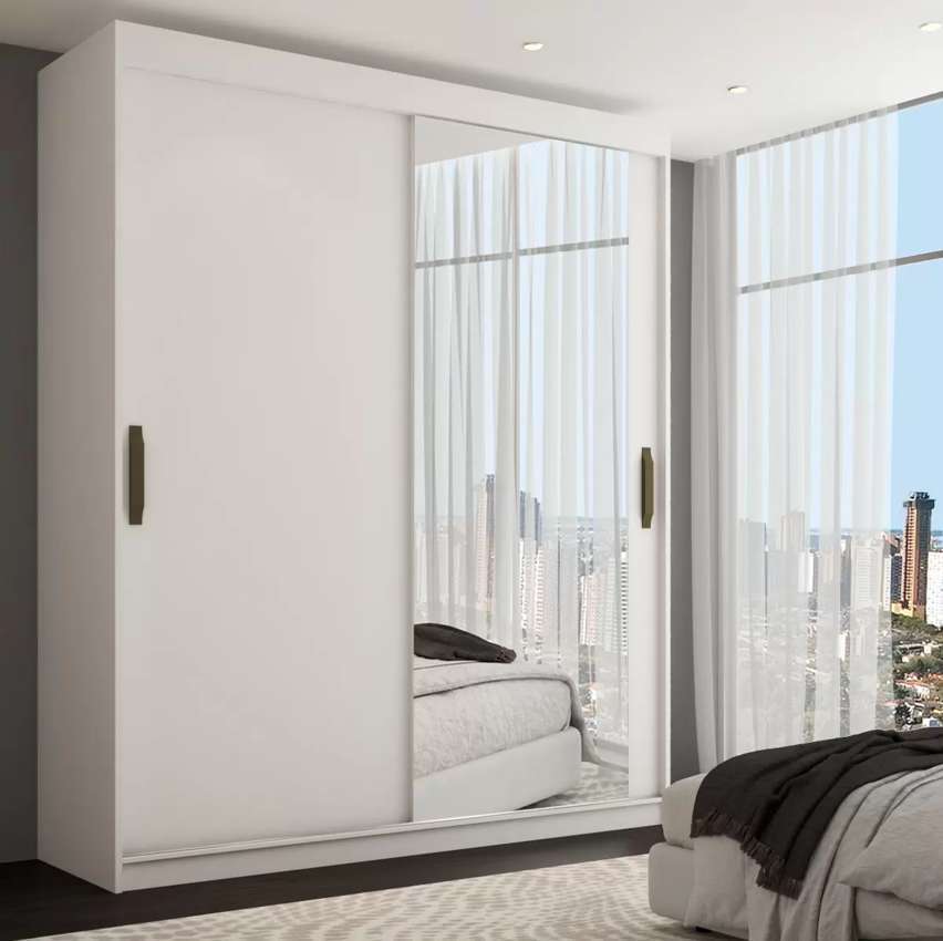 Guarda-Roupa Solteiro Istambul 2 Portas 2 Gavetas com Espelho Branco – Panorama Móveis na Magazine Luiza