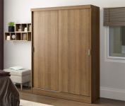 Guarda-roupa Solteiro Madesa Luke 2 Portas de Correr de Madeira – Rustic na Amazon