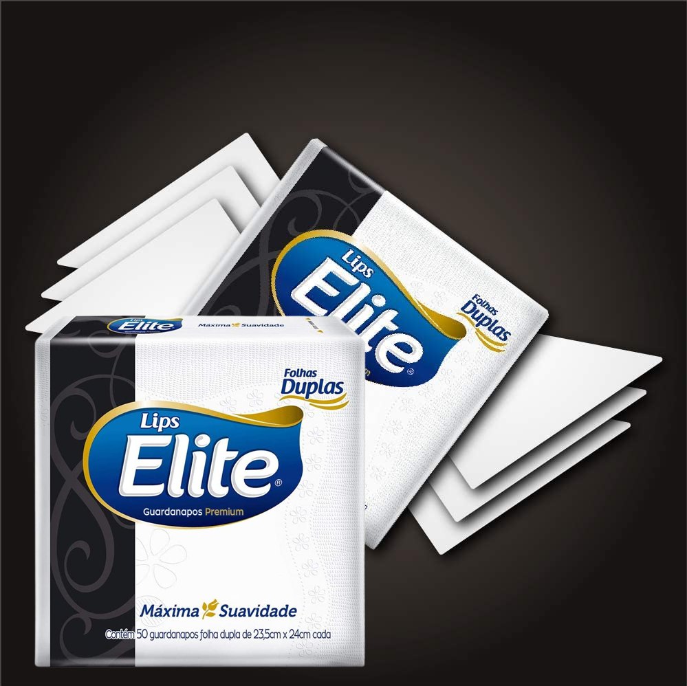 Guardanapos de papel Elite Premium Folha Dupla, 50 unidades de 23,5×24 cm na Amazon