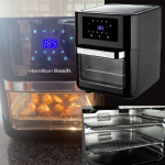 Hamilton Beach Fritadeira Air Fryer Oven 12L 8 receitas pré-sugeridas desligamento automático 1700W ASWE-002 preta 127v na Amazon