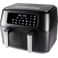 Hamilton Beach Fritadeira Duas Cestas Air Fryer 8L 12 Receitas Pré-sugeridas Desligamento Automático 1700W ASWE-006 Preta 220v na Amazon