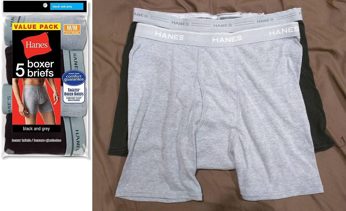 Hanes Cueca boxer masculina, sem etiqueta, com cós ComfortFlex – 5 Unidades na Amazon