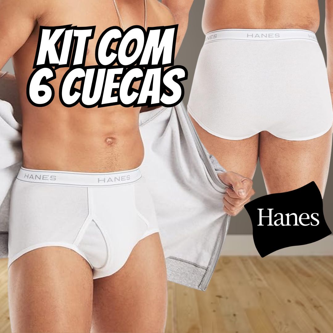 Hanes Cuecas masculinas de algodão com absorção de umidade, disponíveis em branco na Amazon