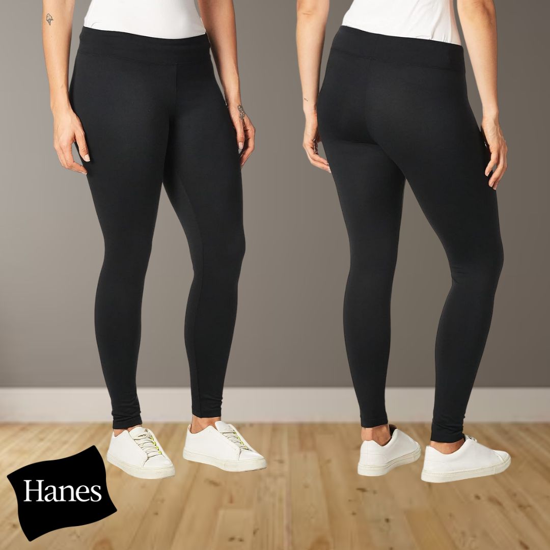 Hanes Leggings femininas Constant Comfort Q71127 1 par, Preto na Amazon