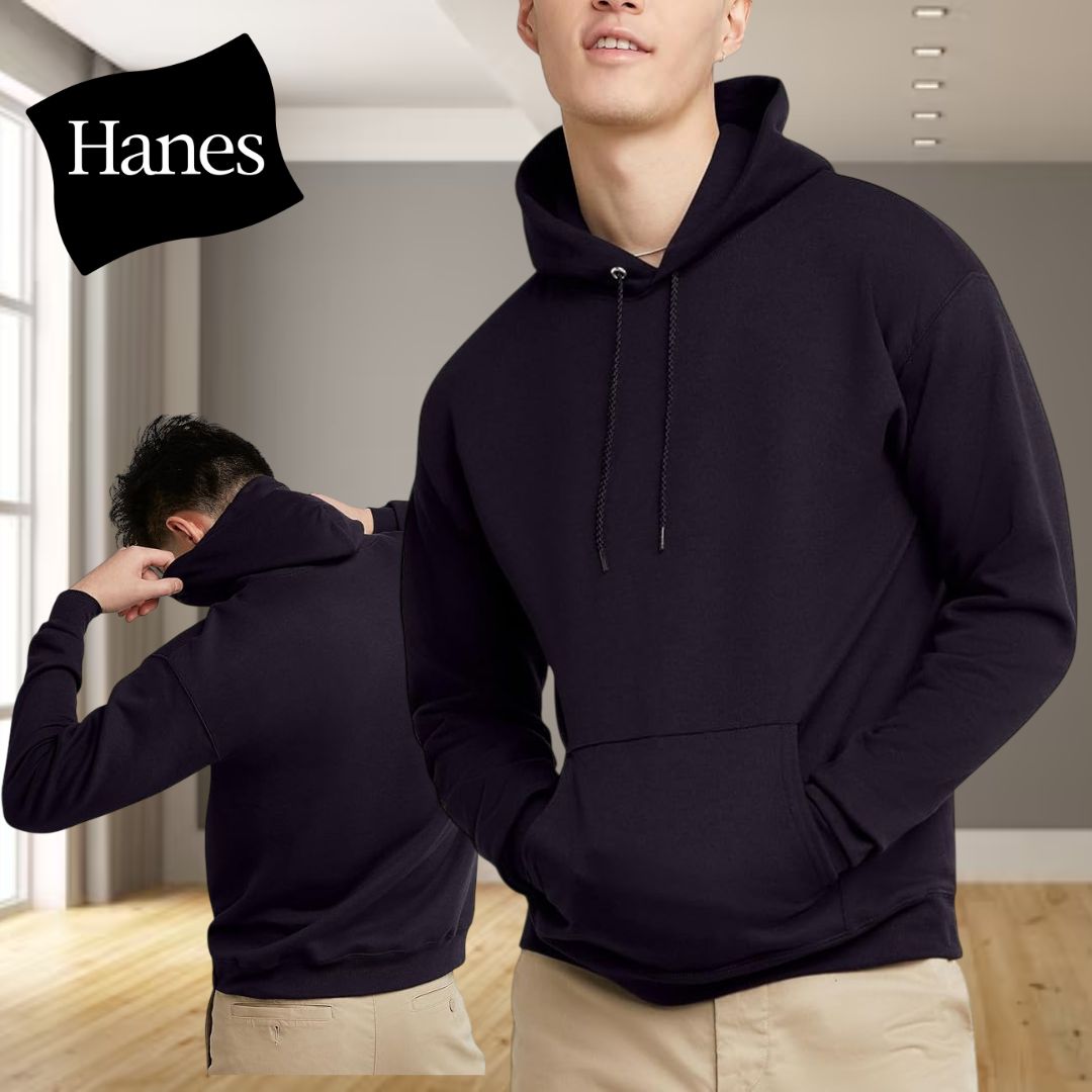 Hanes Moletom masculino EcoSmart de lã com capuz na Amazon