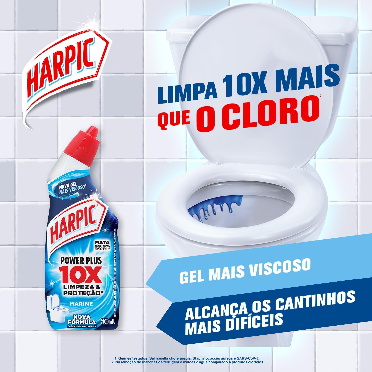 Harpic Desinfetante Sanitário Líquido Power Plus Desodorizador 200Ml Preto na Amazon