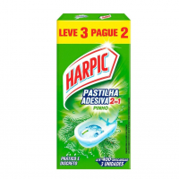 Harpic Limpador E Aromatizador Sanitário Pastilha Adesiva Power 2 Em 1 Pinho 3 Unidades na Amazon