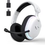 Havit Fone de Ouvido Gamer Five-Mode Fuxi-H7 White Black, Sem fio e Com Fio, Wireless 2,4GHz, Bluetooth, USB, Cabo 3,5mm, Falante de 40 mm, Microfone Destacável com Cancelamento de Ruído na Amazon