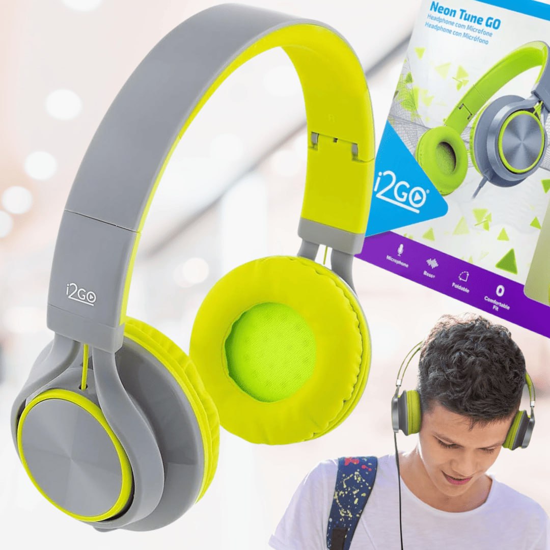 Headphone Com Microfone Neon Tune Go I2go 1,2m Cinza na Amazon