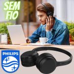 Headphone Philips bluetooth on-ear com microfone e energia para 15 horas na Amazon