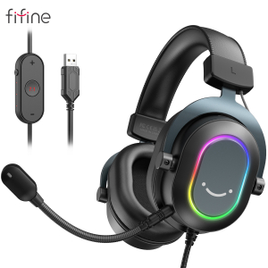 Headset Gamer Fifine H6 RGB 7.1 na Aliexpress