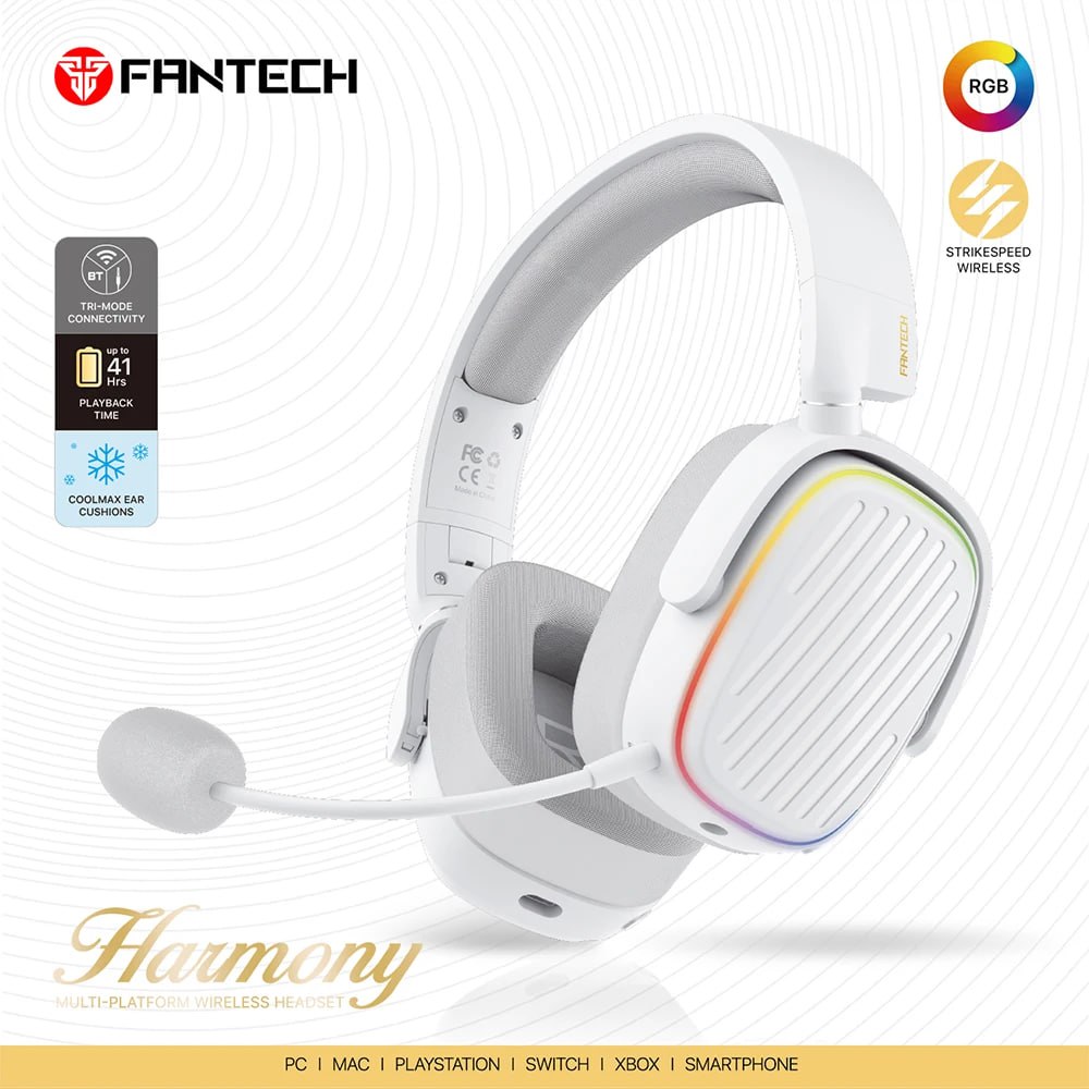 Headset Gamer sem Fio Fantech Harmony WHG02 RGB Cupom na Aliexpress