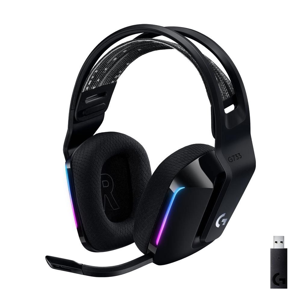 Headset Gamer Sem Fio Logitech G733 7.1 Dolby Surround com Tecnologia Blue VO!CE, RGB LIGHTSYNC, Drivers de Áudio Avançados e Bateria Recarregável para PC e PlayStation – Preto na Amazon