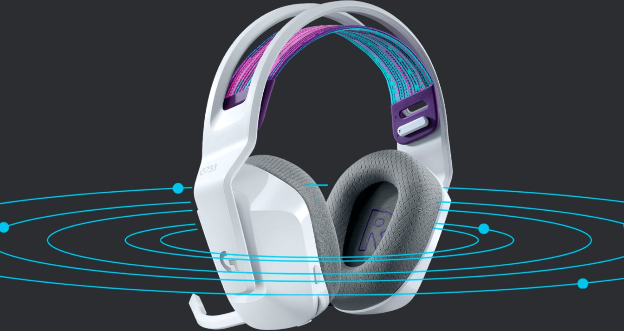 Headset Gamer Sem Fio Logitech G733 7.1 Dolby Surround RGB LIGHTSYNC, Blue VOICE para PC e PlayStation, Branco – 981-000882 na KaBuM!