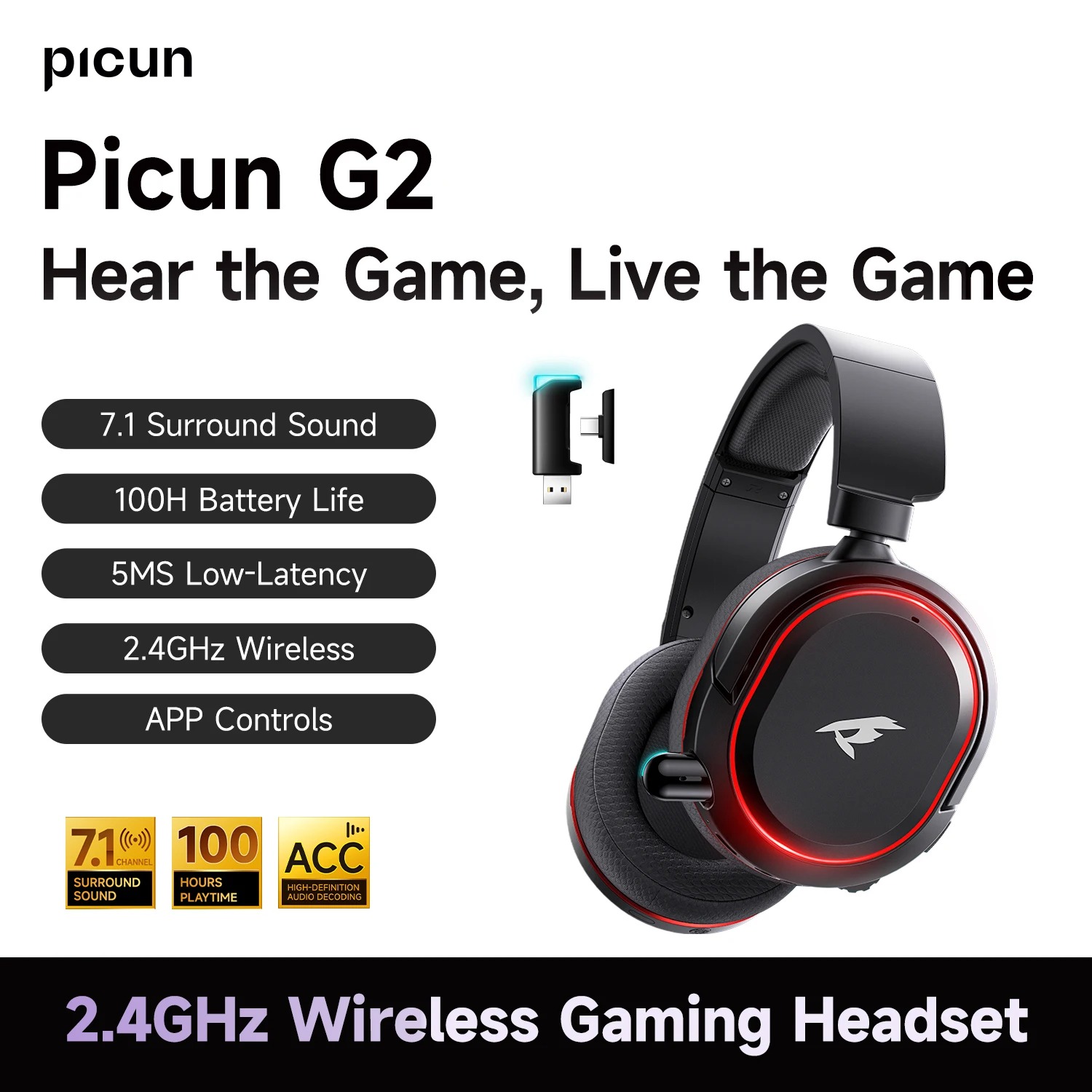 Headset sem fio Picun G2 na Aliexpress