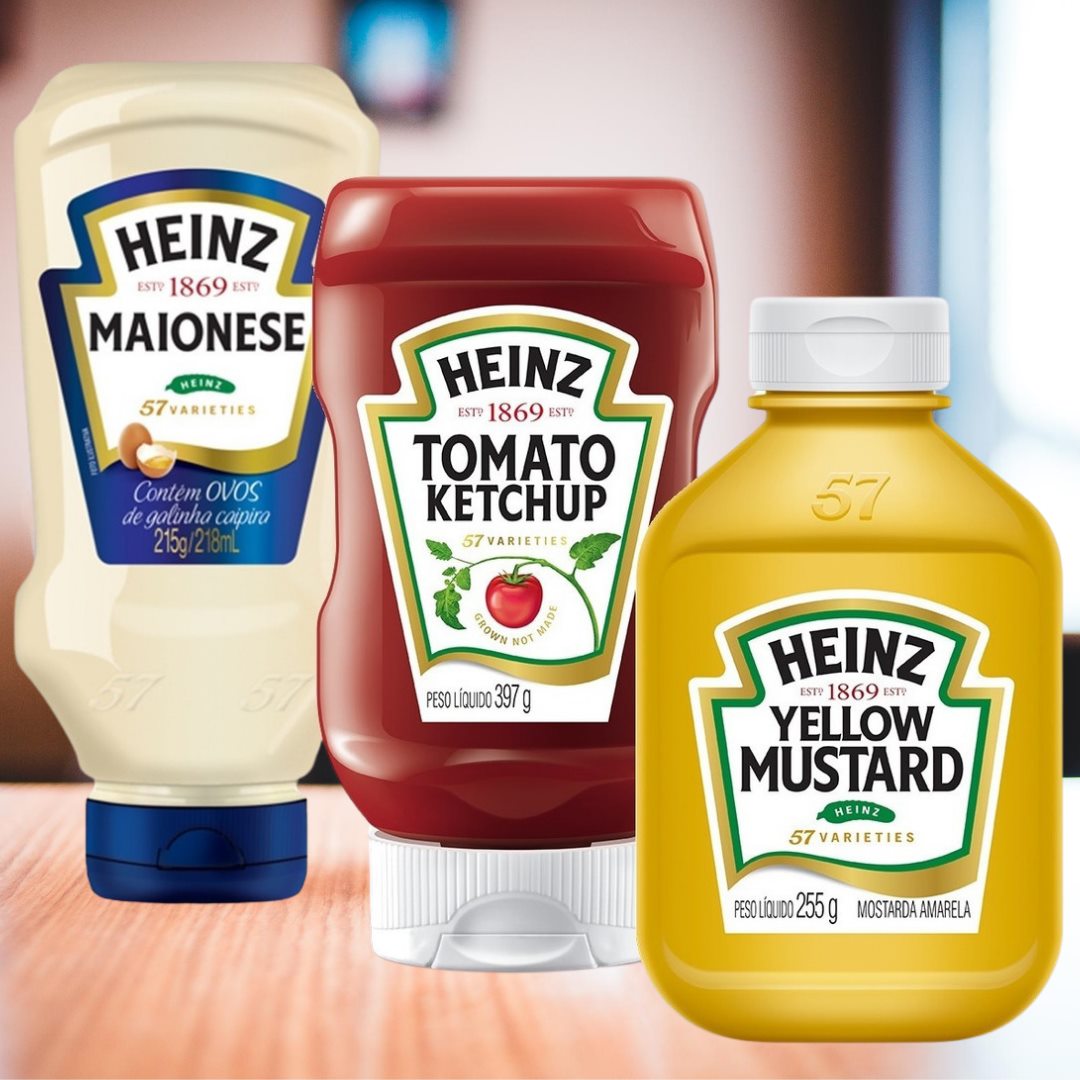 Heinz Pack Hamburger Ketchup 397G + Maionese 215G + Mostarda 255gG na Amazon