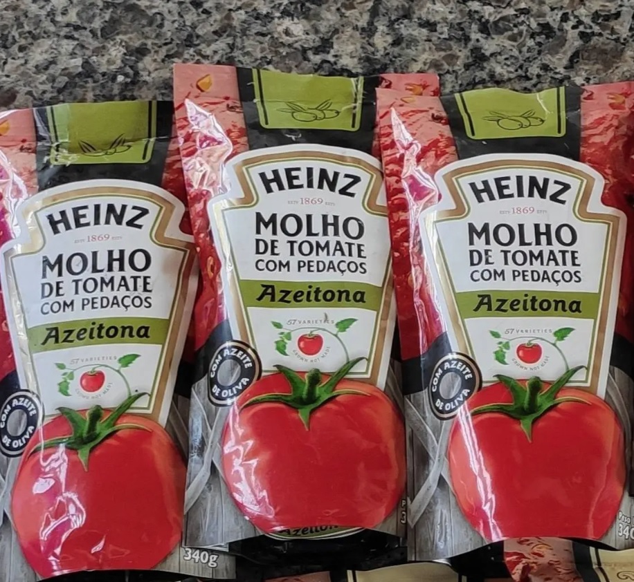 HEINZ – Molho de Tomate com Pedaços, Sabor Azeitona, Sachê 340g na Amazon